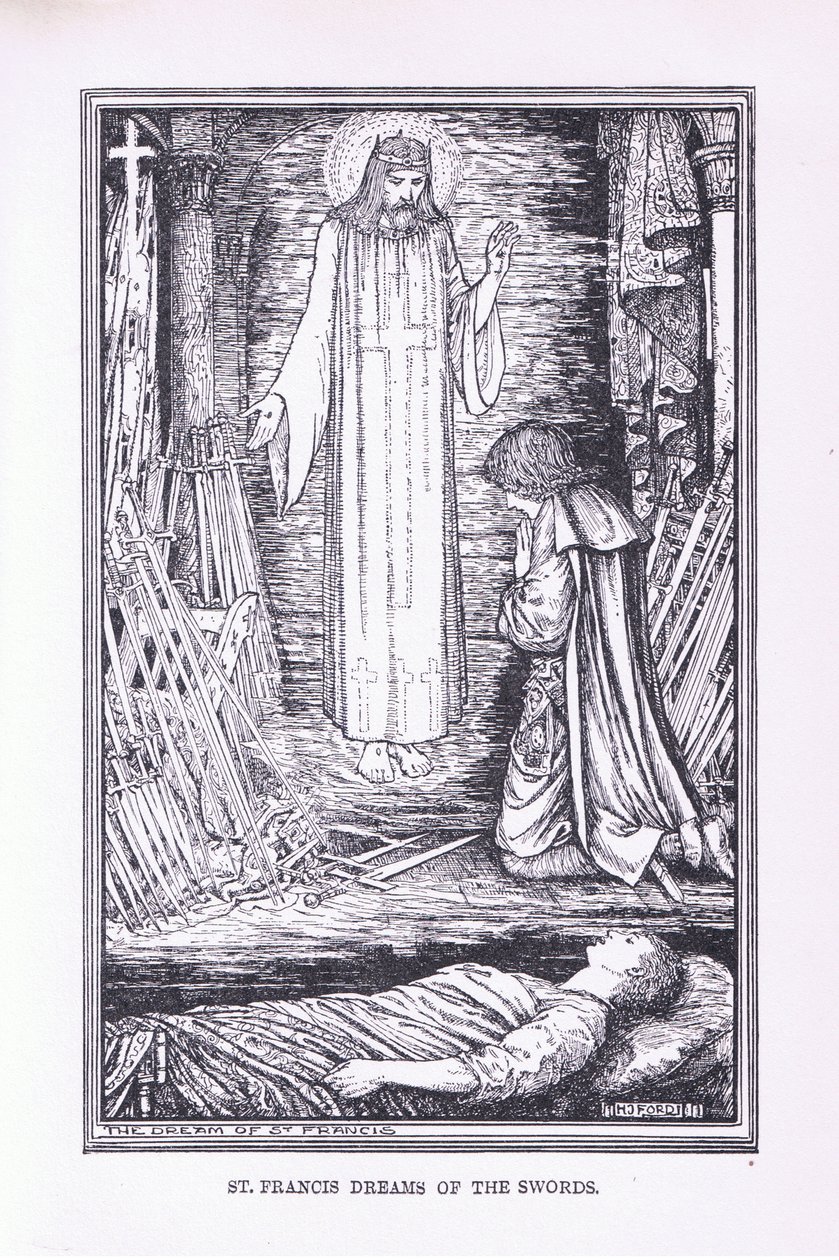 St Francis drømmer om sverdene, 1912 av Henry Justice Ford