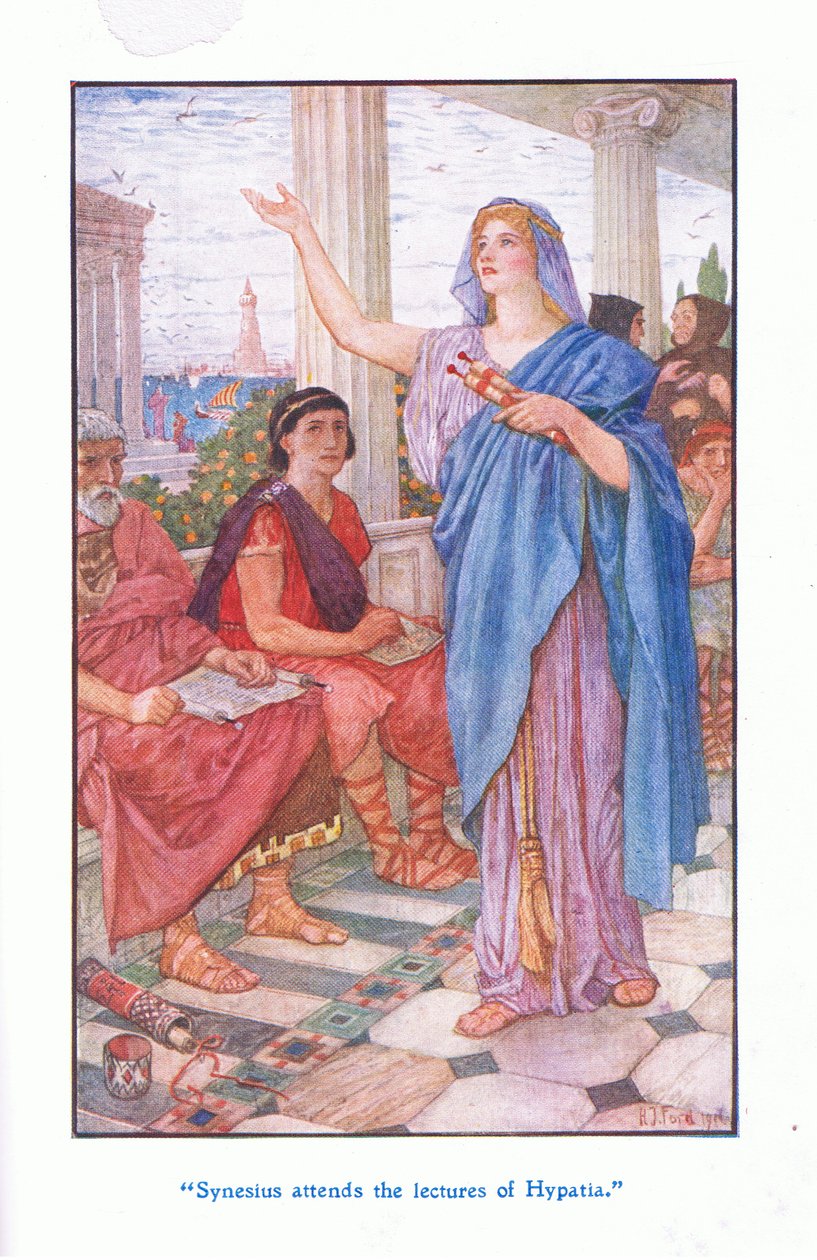 Synesius deltar på forelesningene til Hypatia, 1912 av Henry Justice Ford