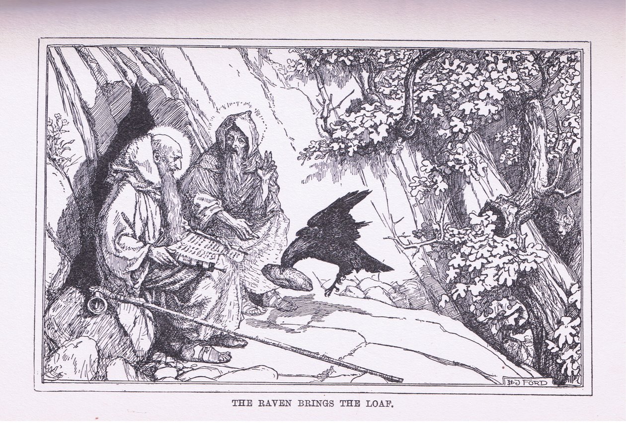 Ravnen bringer brødet, 1912 av Henry Justice Ford