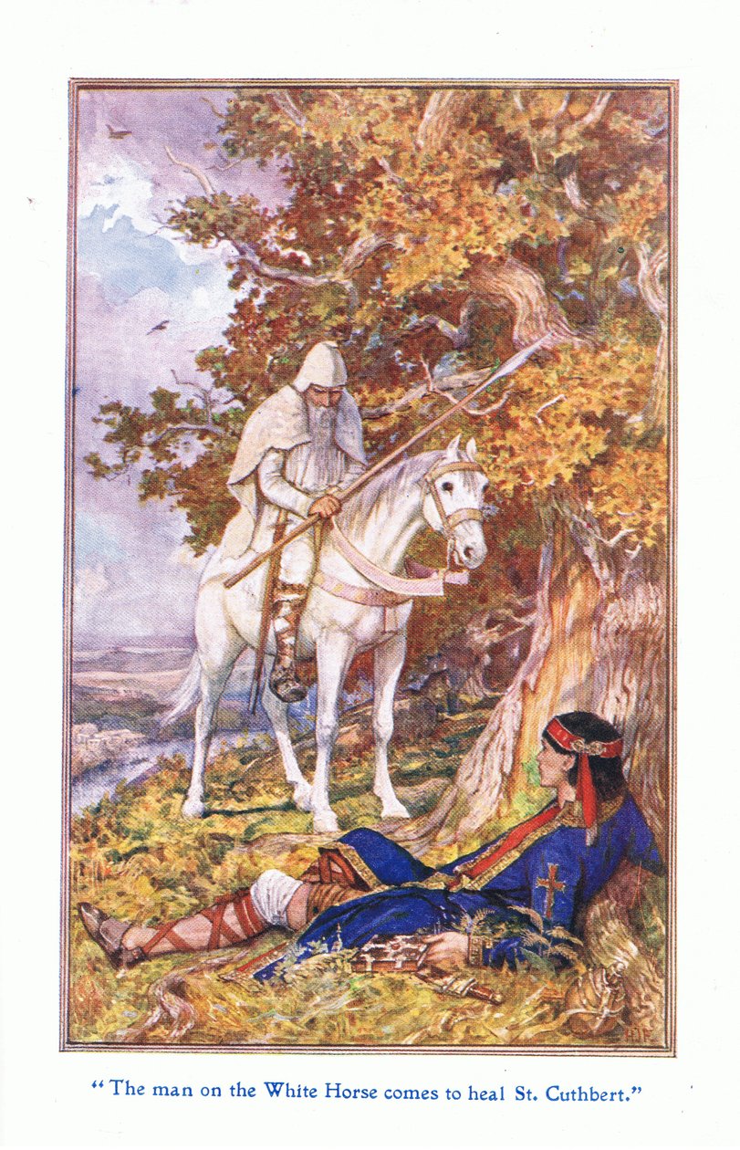 Mannen på den hvite hesten kommer for å helbrede St Cuthbert, 1912 av Henry Justice Ford