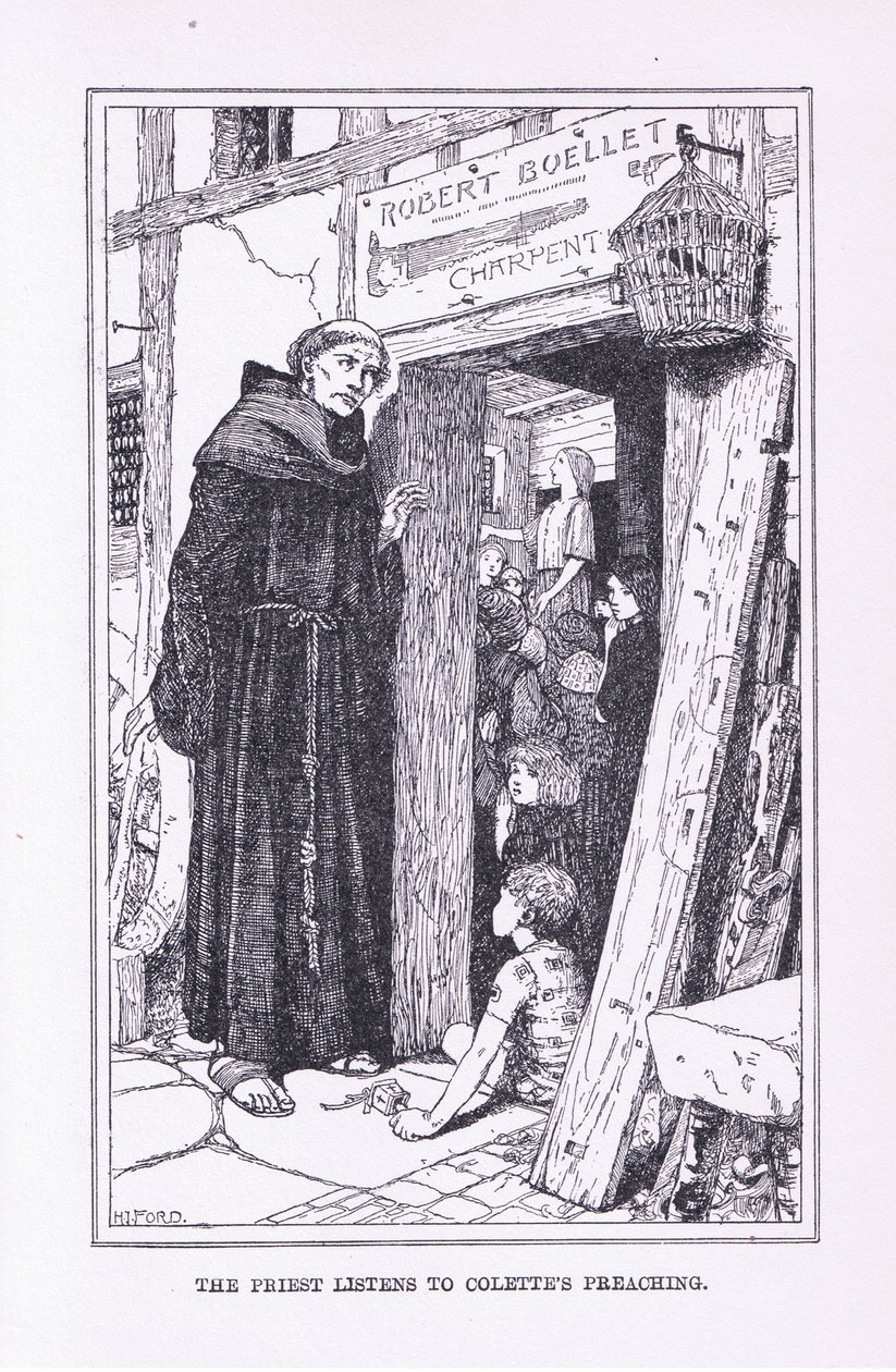 Presten lytter til Colettes forkynnelse, 1912 av Henry Justice Ford