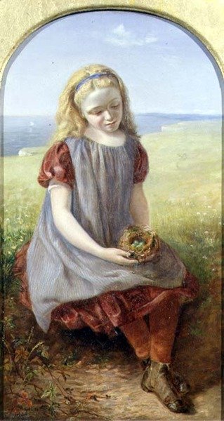 Jente med fuglerede av Henry Larpent Roberts