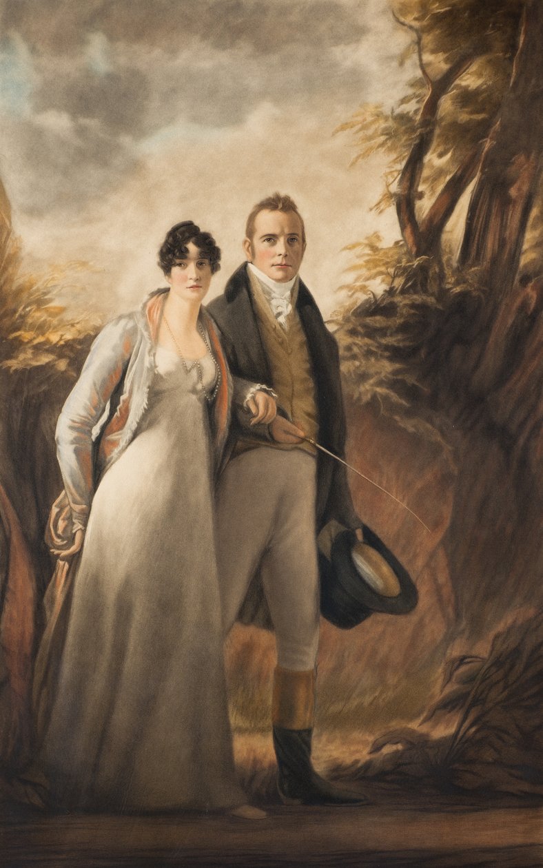 Herr og fru Campbell fra Kailzie (mezzotint) av Henry Macbeth Raeburn