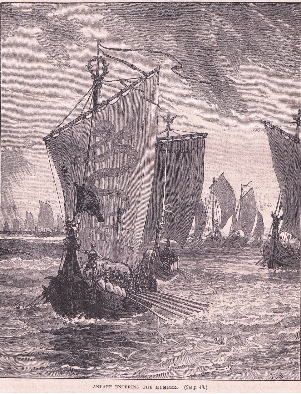Anlaf inn i Humber AD 937 av Henry Marriott Paget