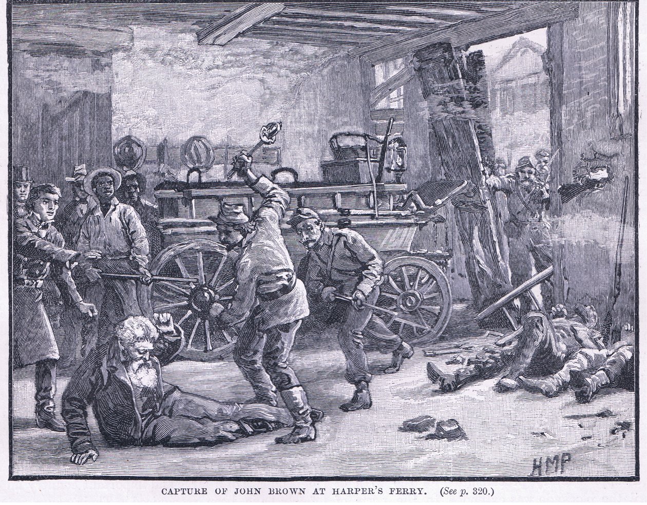Fangst av John Brown ved Harper's Ferry 1861 e.Kr av Henry Marriott Paget
