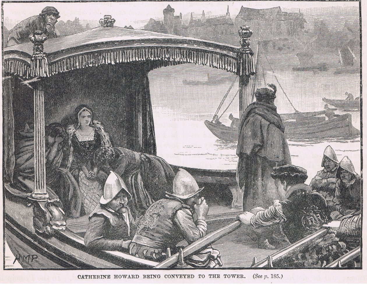 Catherine Howard blir formidlet til Tower 1542 av Henry Marriott Paget
