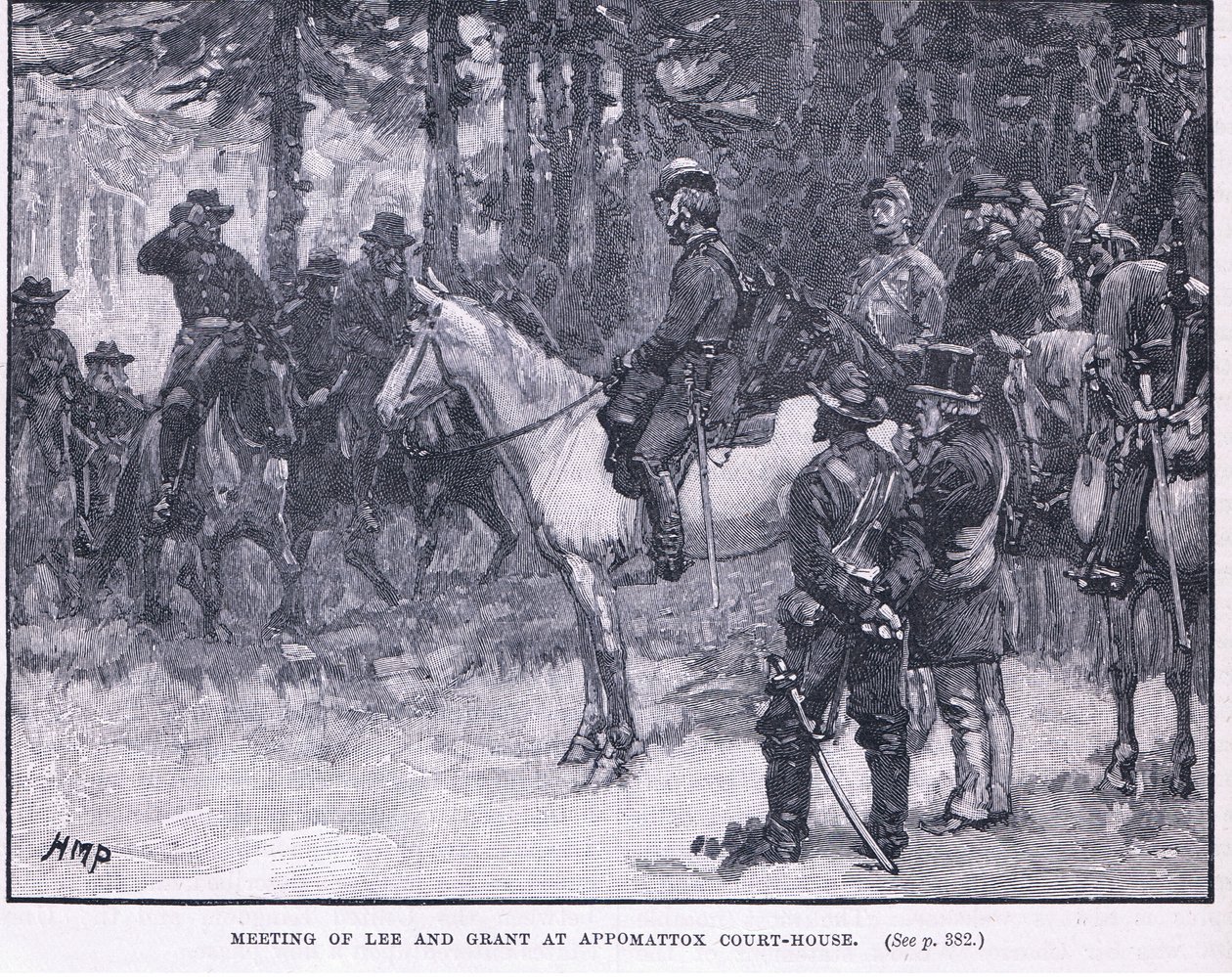 Møte med Lee og Grant ved Appomattox Court House 1865 AD av Henry Marriott Paget