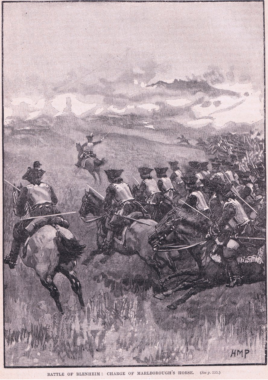 The Battle of Blenheim: Charge av Marlboroughs hest av Henry Marriott Paget