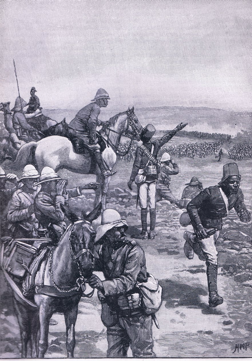 Slaget ved Omdurman: MacDonalds Brigade som frastøter Dervish-angrepet, illustrasjon fra Cassells History of England, 1900-tallet av Henry Marriott Paget