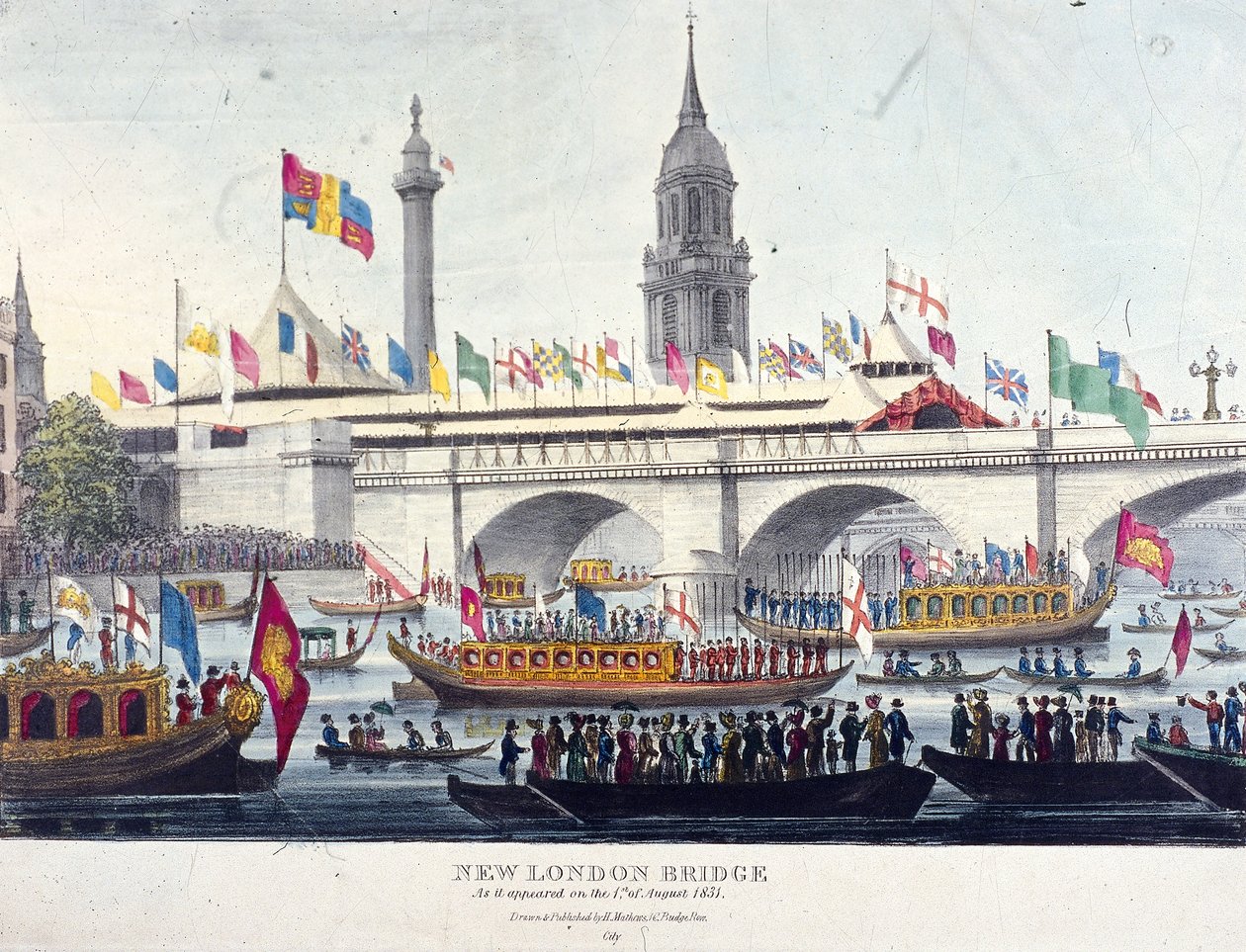 Ny London Bridge, London, 1831 av Henry Matthews