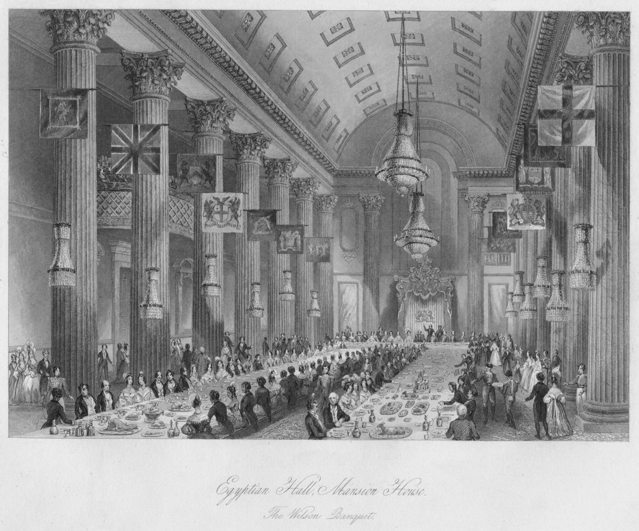 Egyptian Hall, Mansion House: The Wilson Banquet, c1841 av Henry Melville