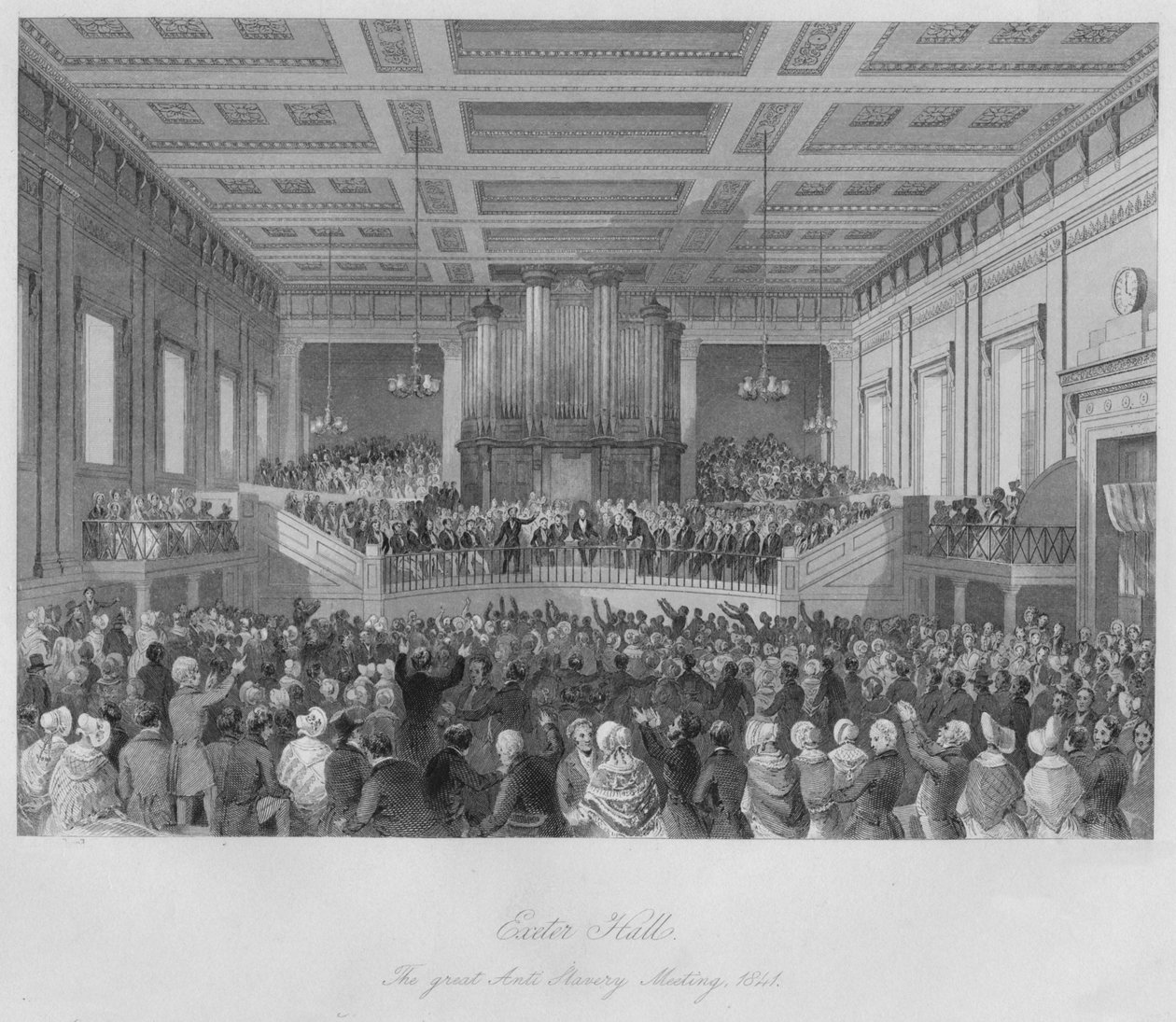 Exeter Hall. Det store møtet mot slaveri, 1841, c1841 av Henry Melville