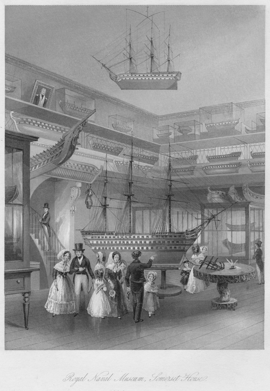 Royal Naval Museum, Somerset House, c1841 av Henry Melville