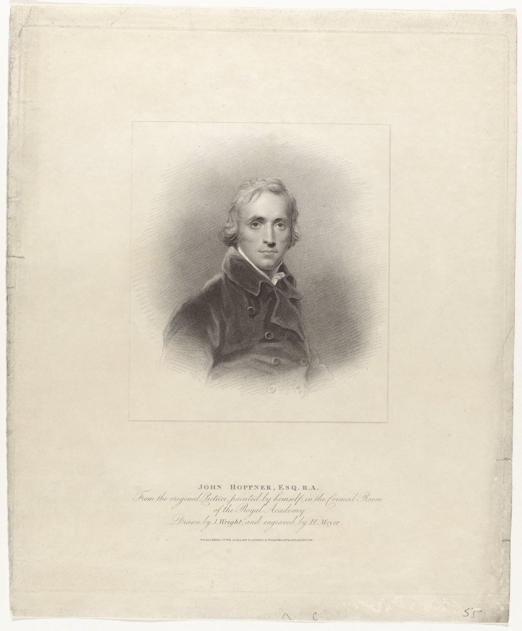 Portrett av John Hoppner John Hoppner, Esq. R.A. (tittel på objekt) Britse portretten (serietittel) British Gallery of Contemporary Portraits (serietittel) av Henry Meyer