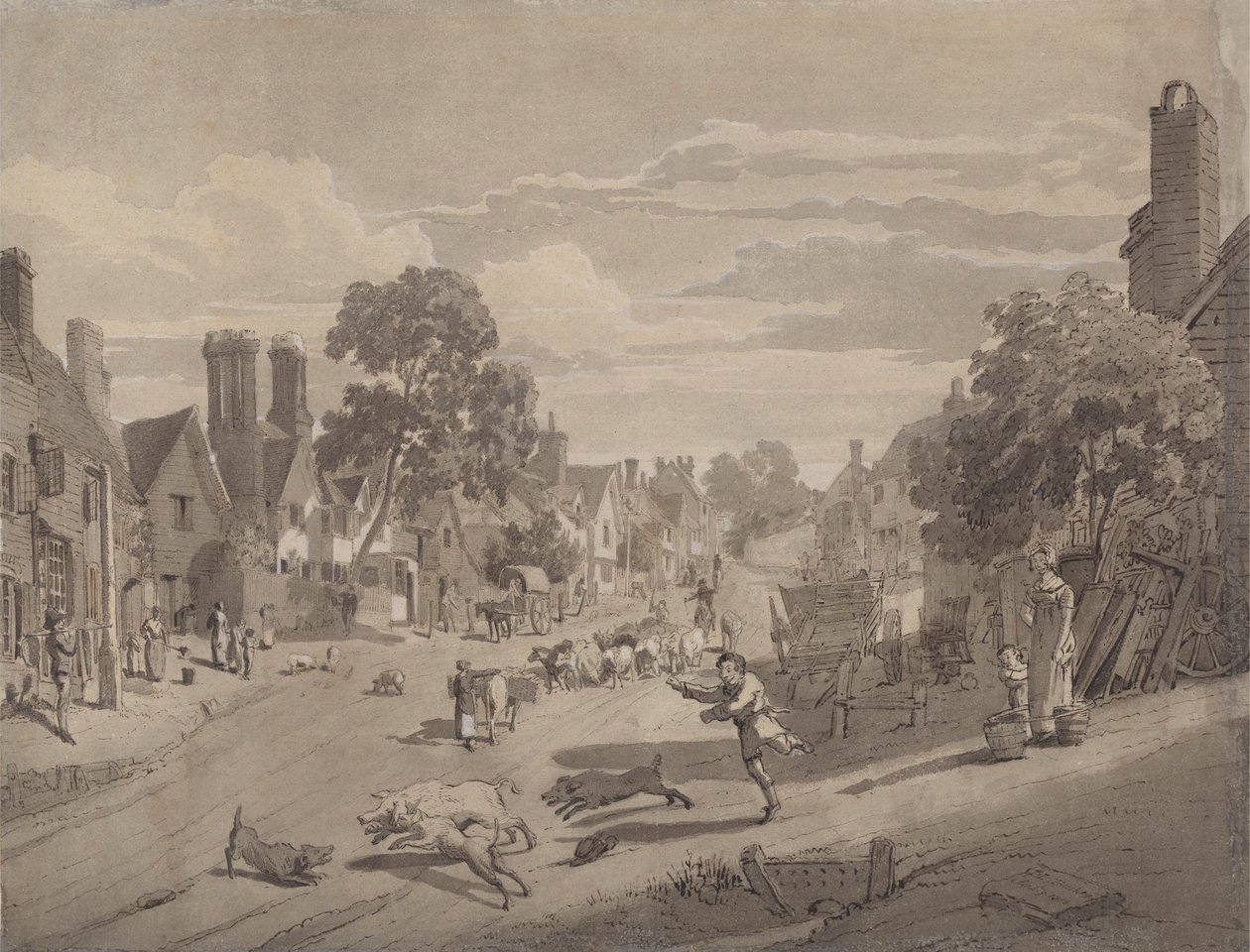 High Street i Bushey, Hertfordshire av Henry Monro