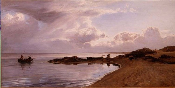 Innsamling av blåskjell, nordkysten av Wales av Henry Moore
