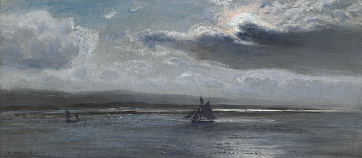 The Big Beach, Moonlight, 1872-73 av Henry Moore
