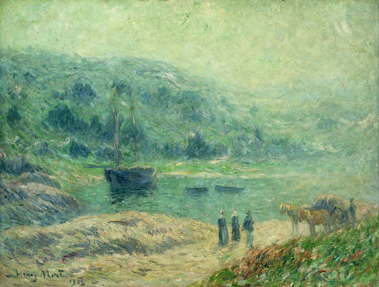 En vik i Bretagne; Creek i Bretagne, 1903 av Henry Moret