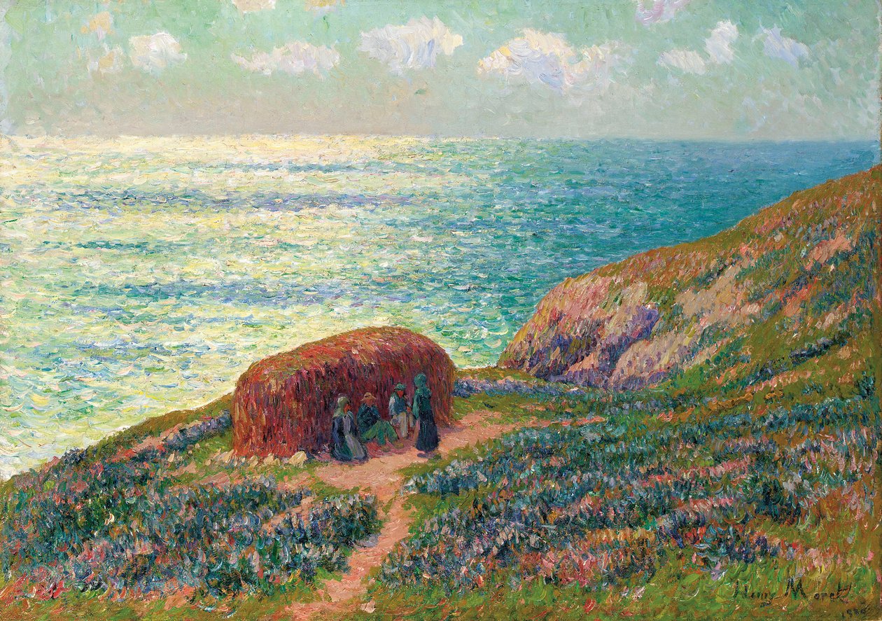 Tangplukkere ved Moelan, Bretagne, 1900 av Henry Moret
