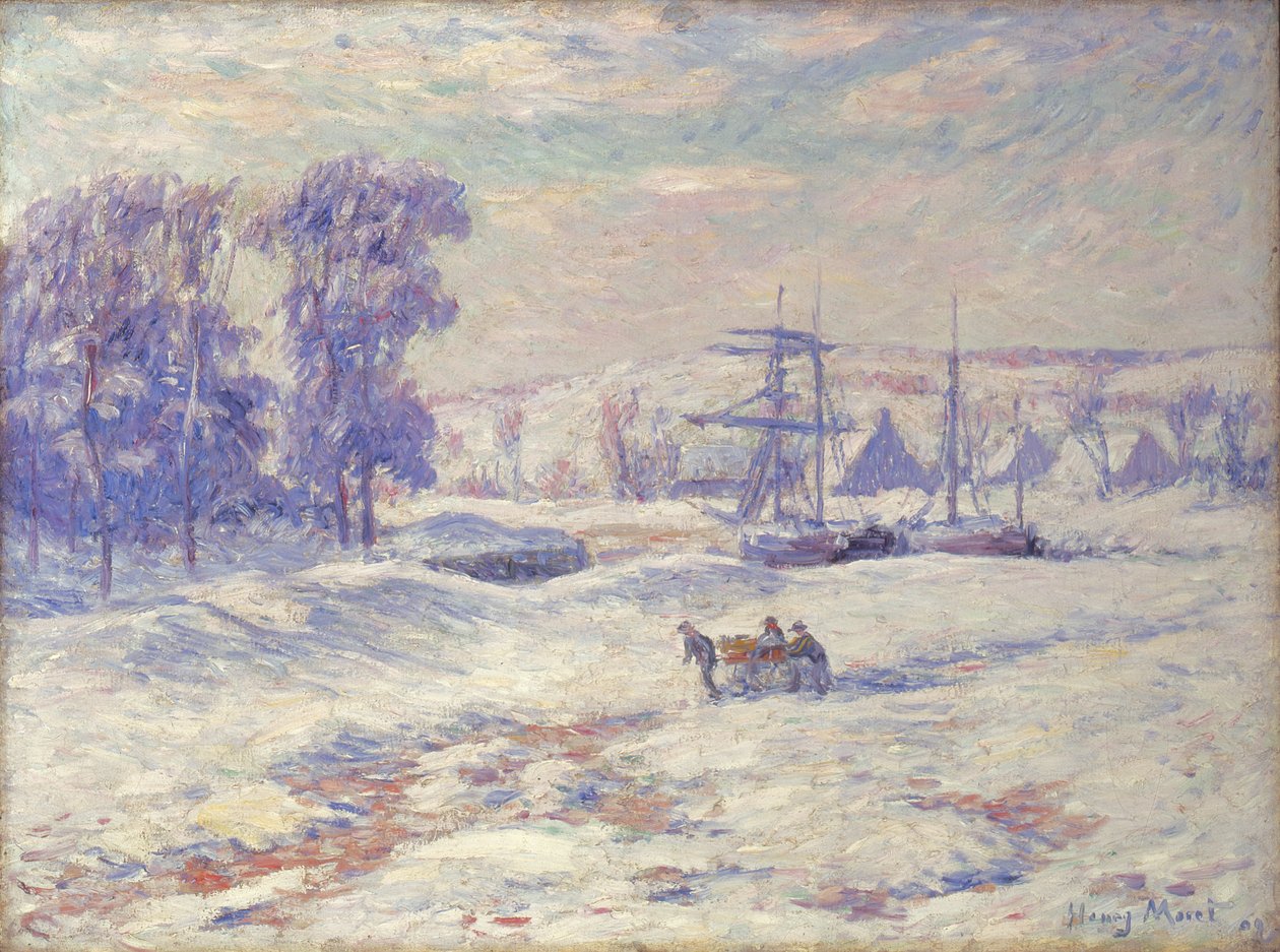 Snø ved Quimper, 1909 av Henry Moret