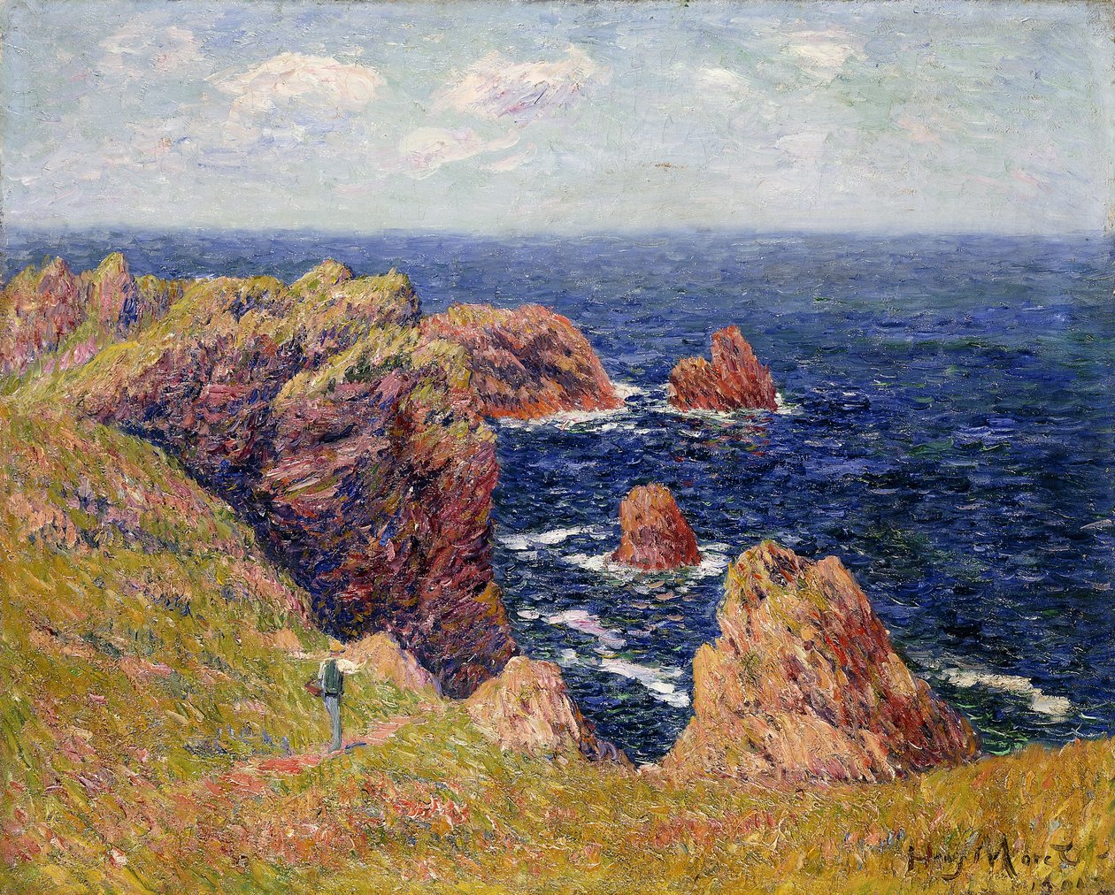 Bretagnekysten; Den bretonske kysten, ca. 1895 av Henry Moret