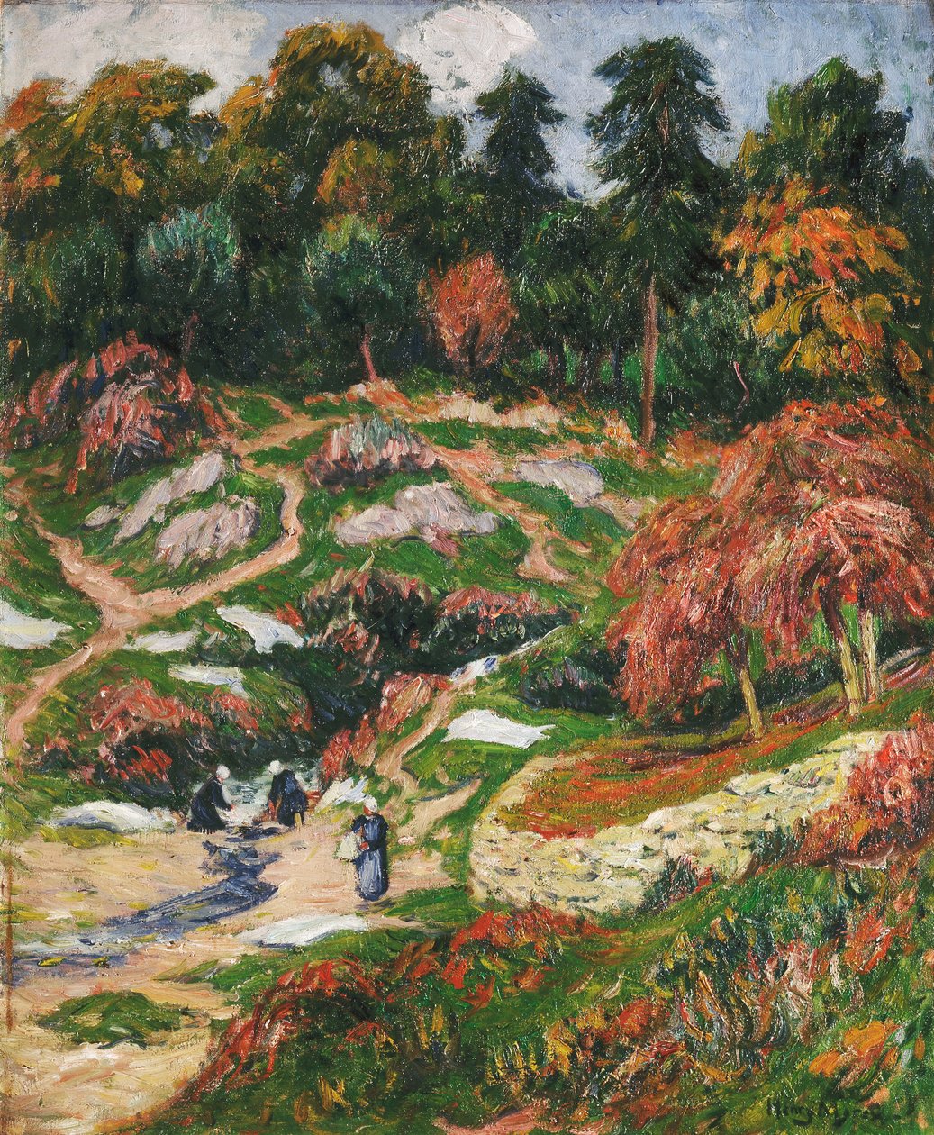 Vaskeriet i Doelan, Finistere; Le Levoir i Doelan, Finistere, av Henry Moret
