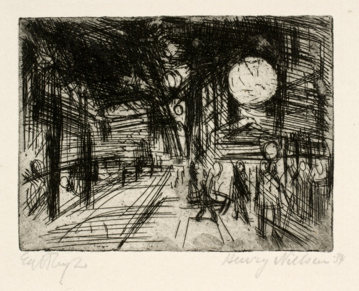 Gatebilde, sommernatt av Henry Nielsen