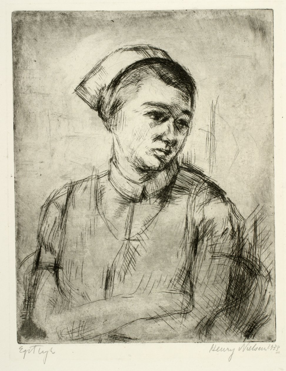 Portrett av en sykepleier av Henry Nielsen