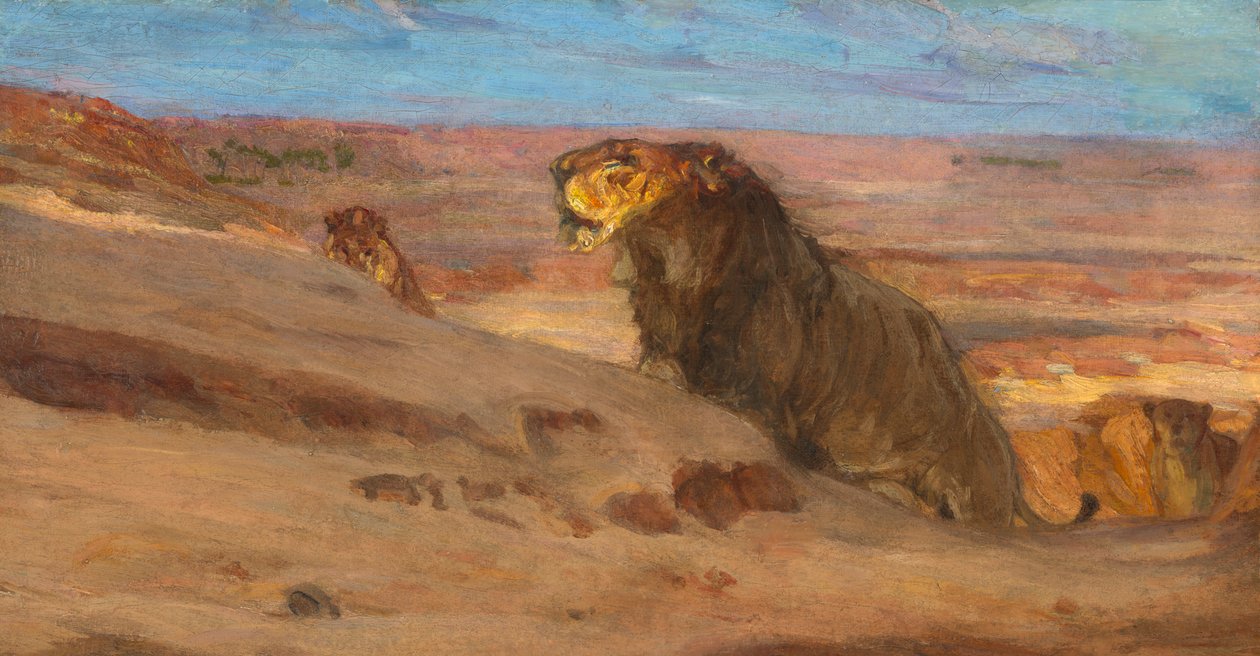 Løver i ørkenen, ca. 1897-1900. av Henry Ossawa Tanner