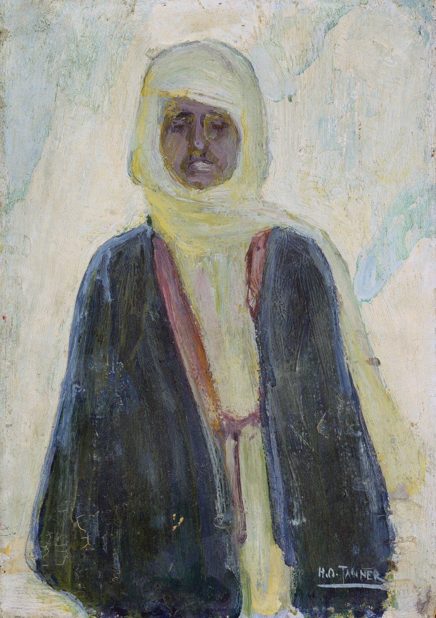 Marokkansk mann (olje på panel) av Henry Ossawa Tanner