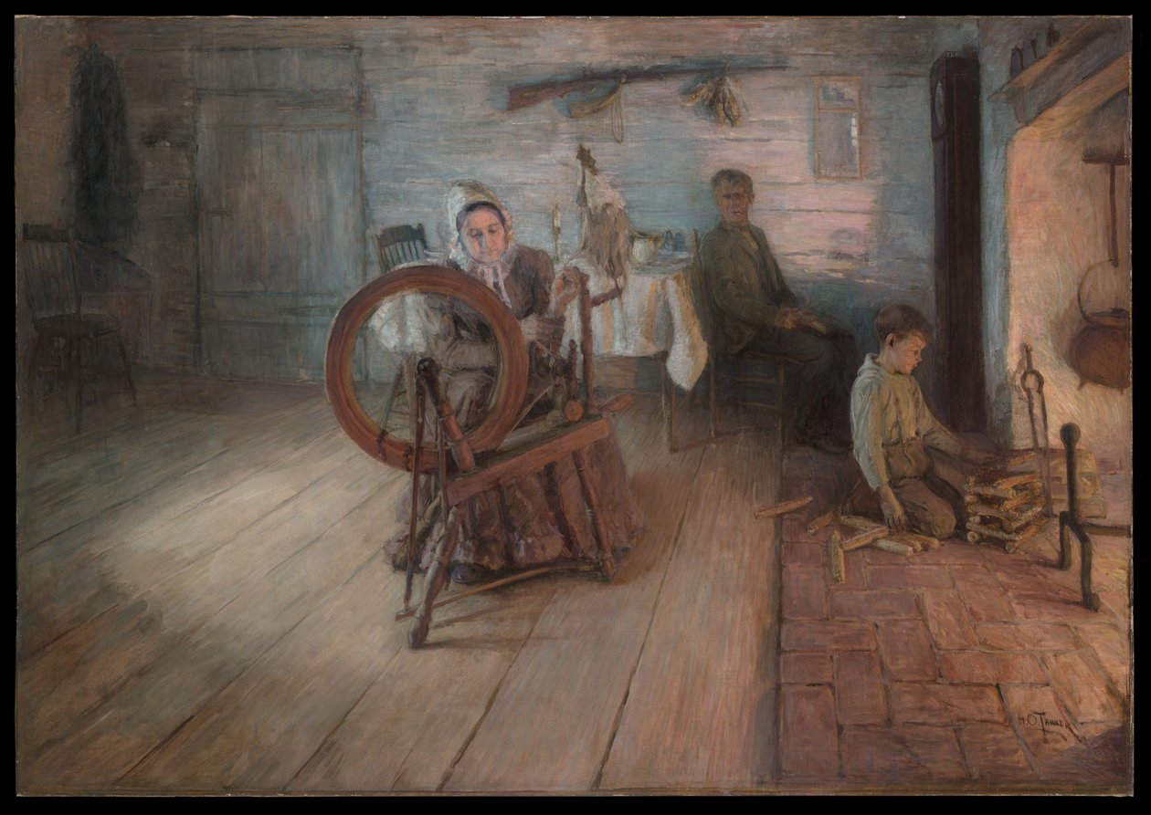 Spinning ved ildlys - George Washington Grays guttedager av Henry Ossawa Tanner