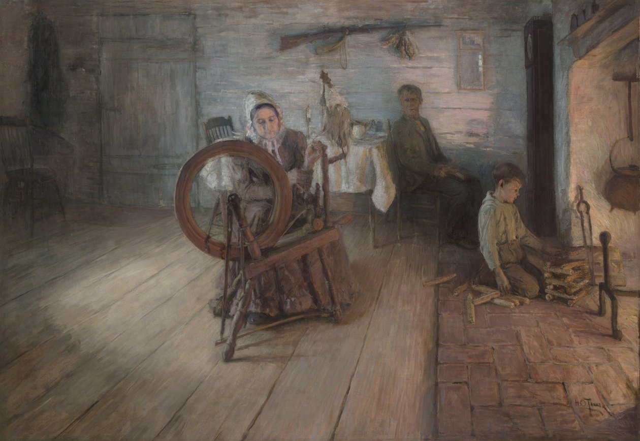 Spinning By Firelight – The Boyhood of George Washington Gray, 1894 av Henry Ossawa Tanner