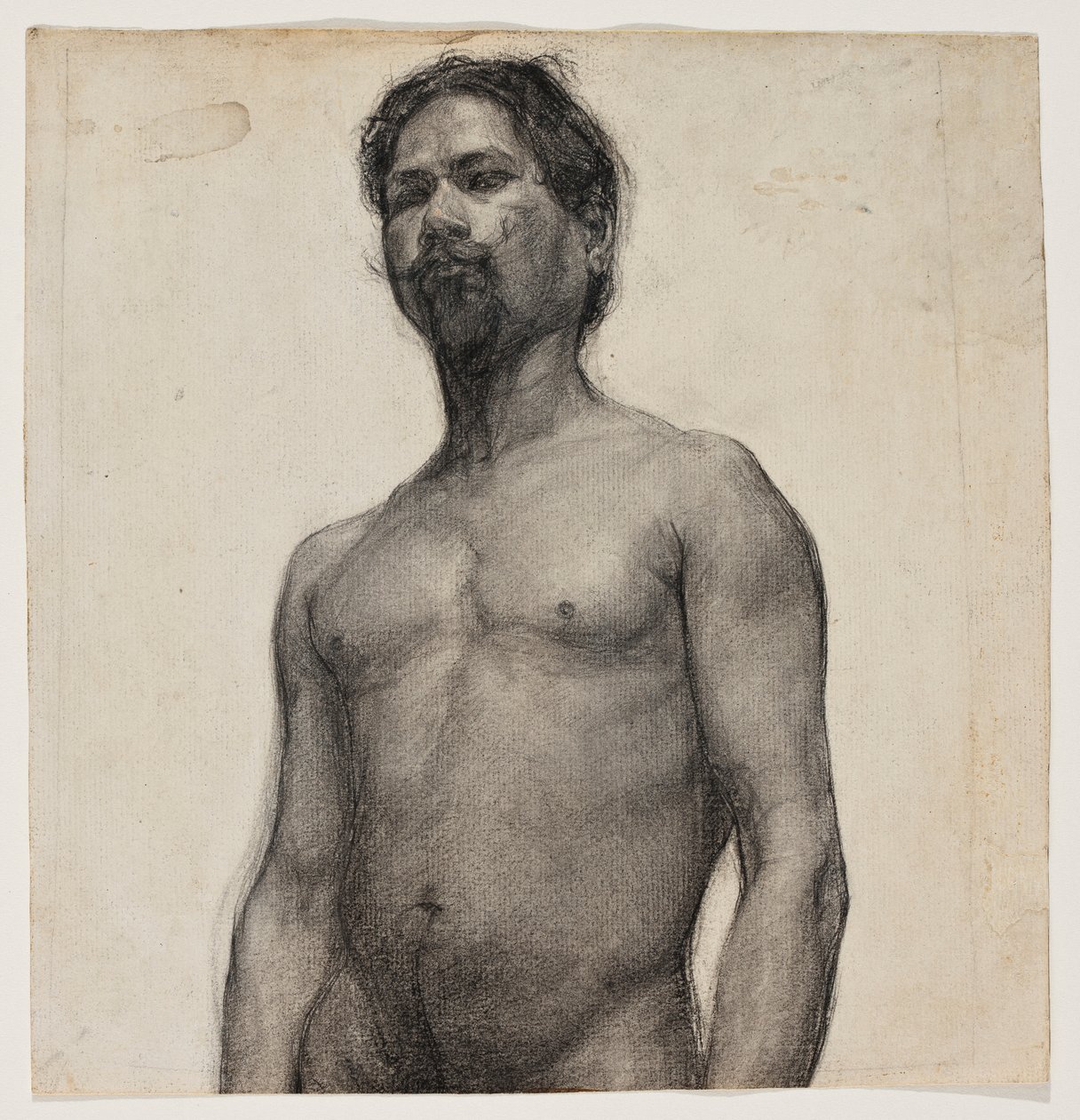 Studie av en svart mann. ca. 1891 (kull og pastell på kremfarget papir) av Henry Ossawa Tanner