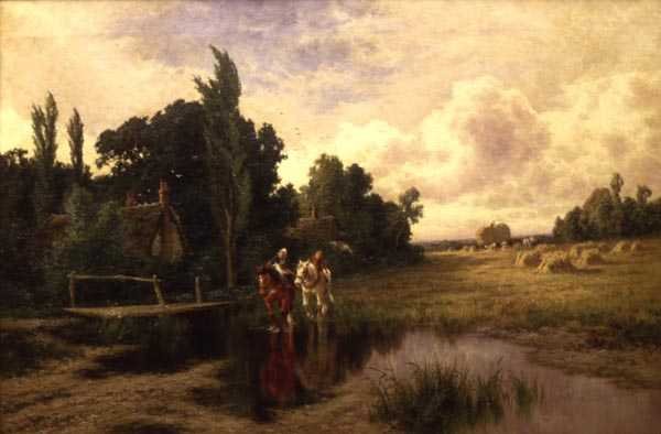 Across the Stream (olje på lerret) av Henry Parker