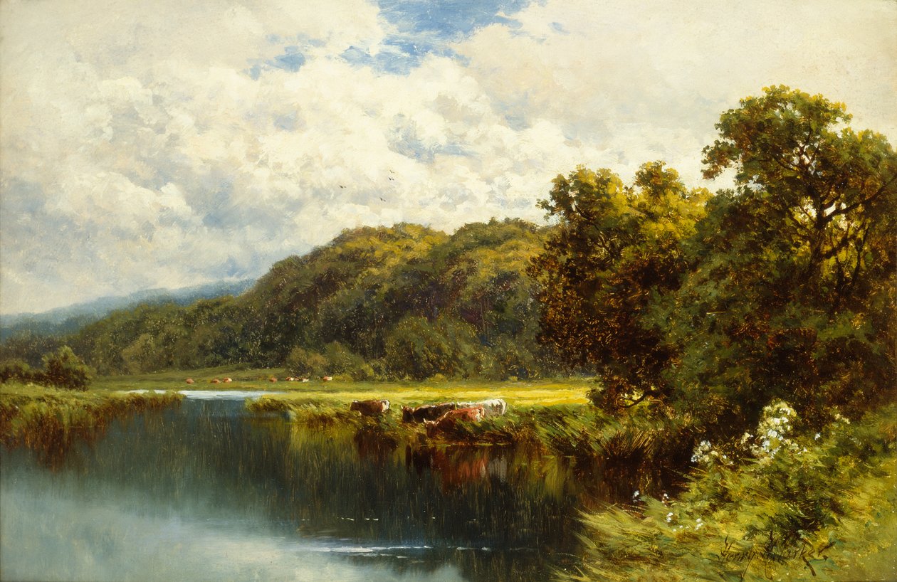 Themsen ved Pangbourne (olje på lerret) av Henry Parker