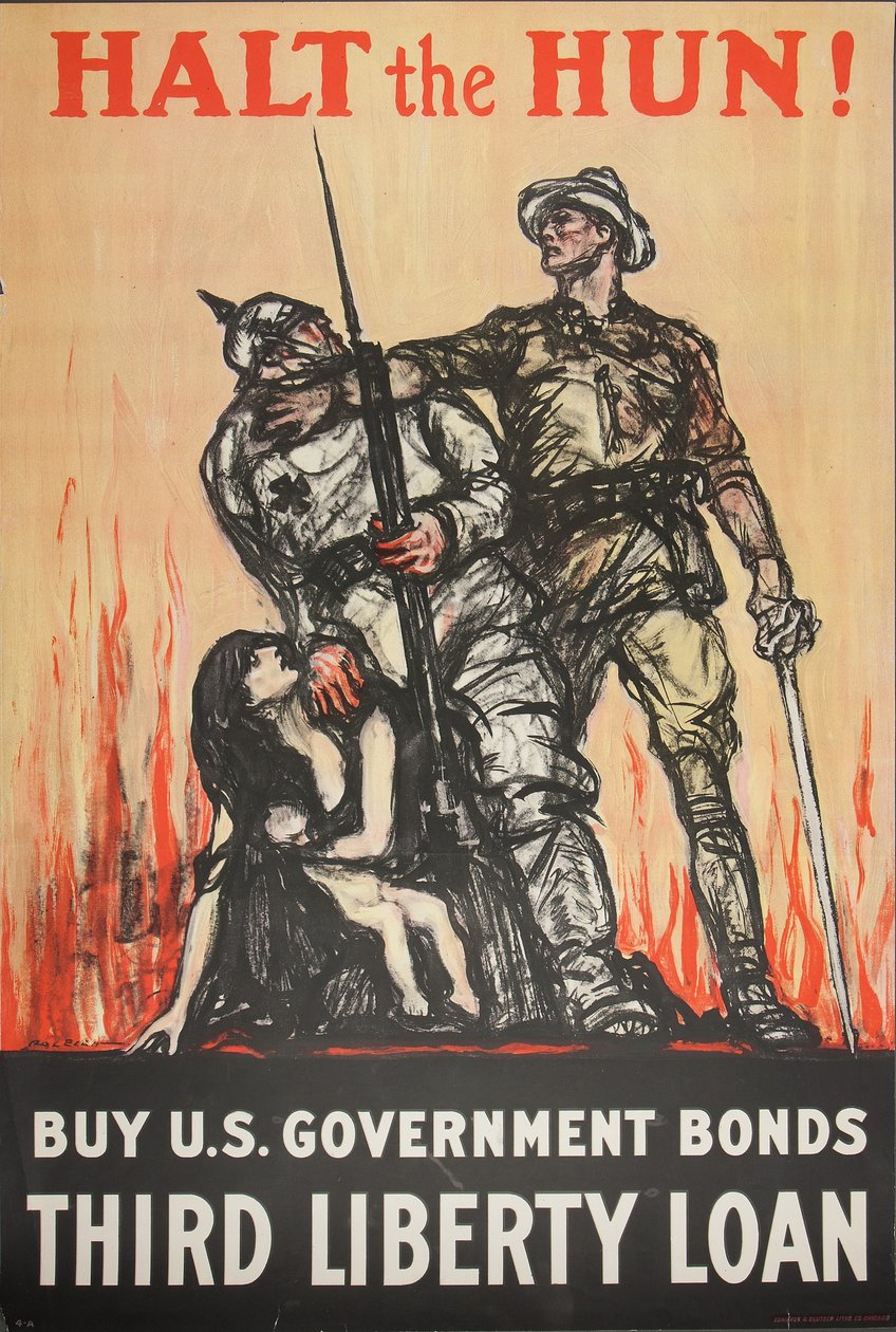 Stopp Hunen! Kjøp amerikanske statsobligasjoner Third Liberty Loan av Henry Patrick Raleigh