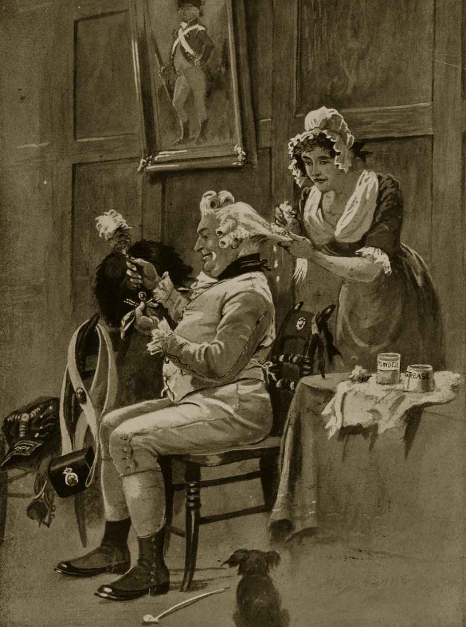Forbereder til parade, 1799, illustrasjon fra 