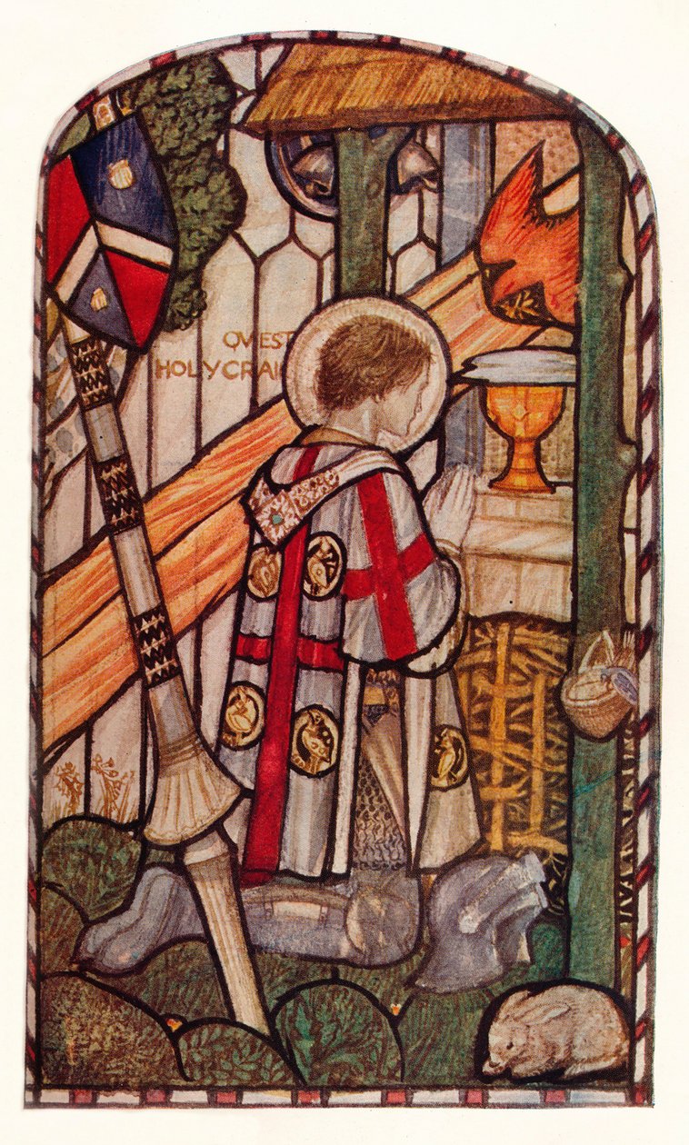 Sir Galahad. Design for et vindu på Kelvin-Side, Glasgow, c1914. av Henry Payne