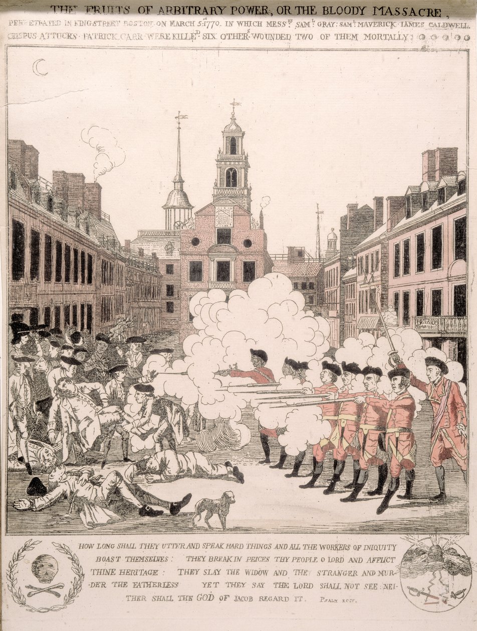 Boston-massakren, 5. mars 1770 av Henry Pelham