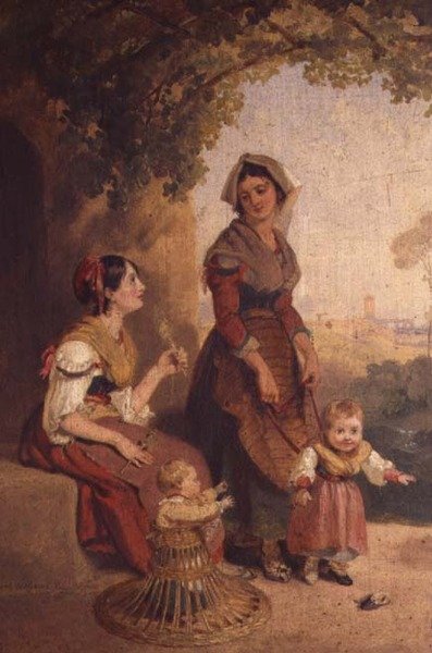 To romerske damer og deres barn av Henry Penry Williams
