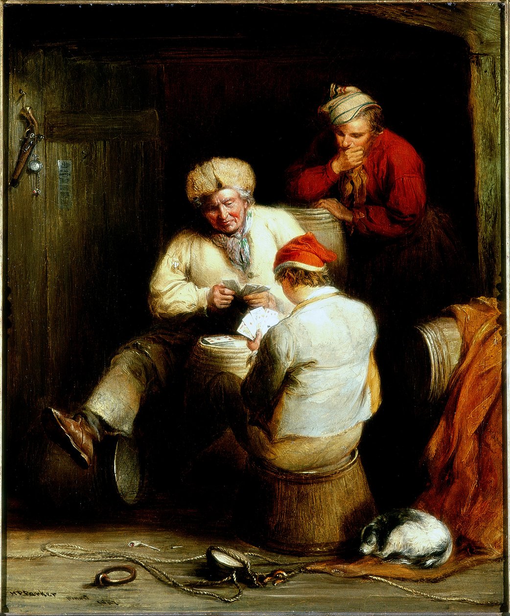 Smuglere spillekort (olje på lerret) av Henry Perlee Parker