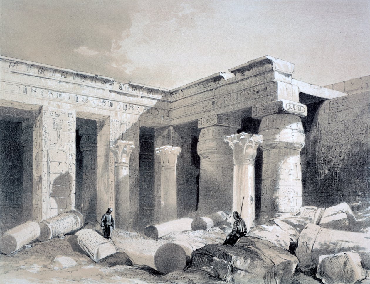 Medinet Abou, Theben, Egypt, 1800-tallet av Henry Pilleau