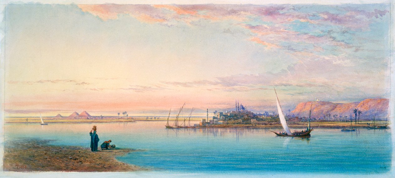 Nilen av Bulaq, Egypt, 1868 av Henry Pilleau
