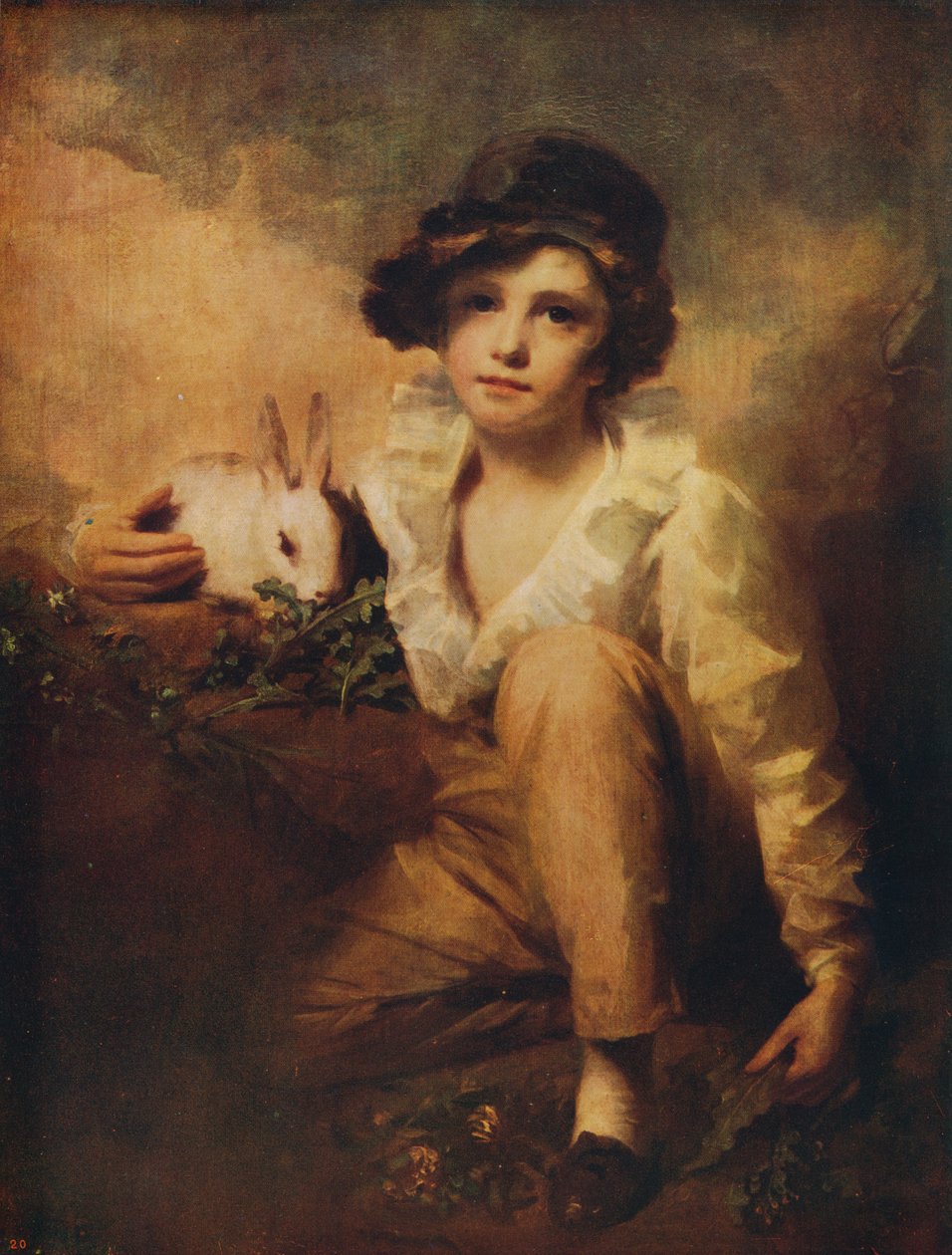 Gutt og kanin, 1814, c1915 av Henry Raeburn