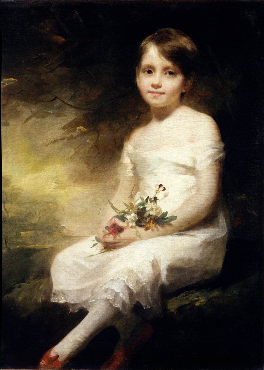 Portrett av Nancy Graham eller liten jente som holder blomster Maleri av Henry Raeburn (1756-1823) (ec.angl.) 1800-tallet Søn. 0,91x0,71 m Paris, musee du Louvre. av Henry Raeburn