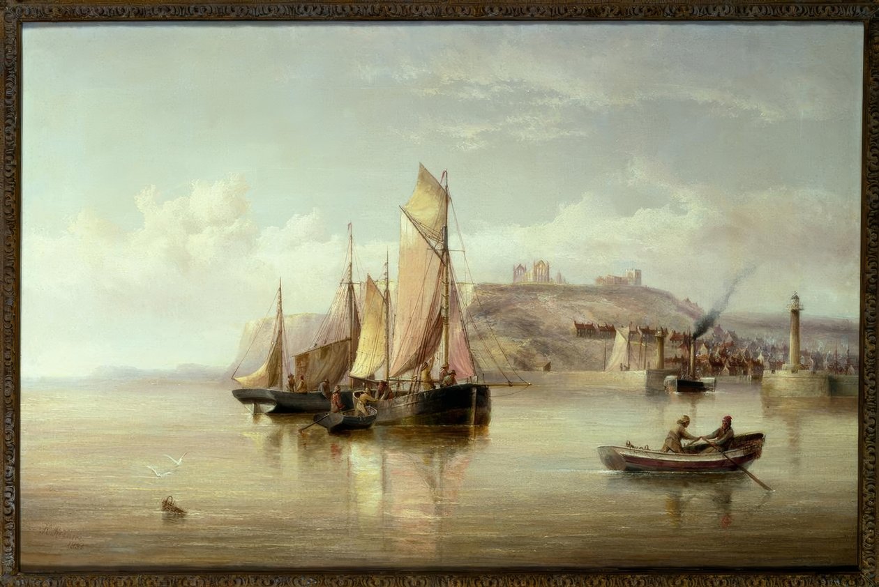 Inngangen til Whitby Harbor av Henry Redmore