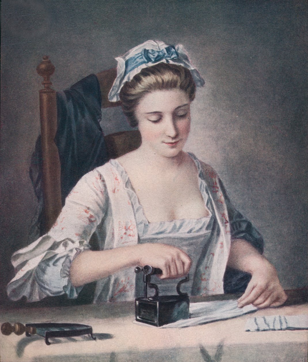 A Laundry Maid Ironing, c1765, 1905 av Henry Robert Morland