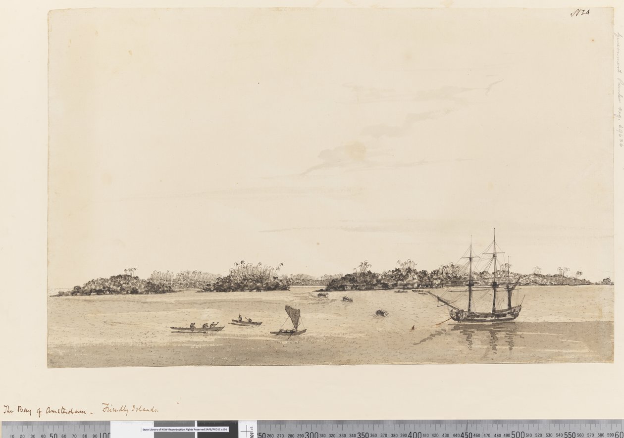 Side 24 The Bay of Amsterdam, Friendly Islands, 1768-75 (wc) av Henry Roberts