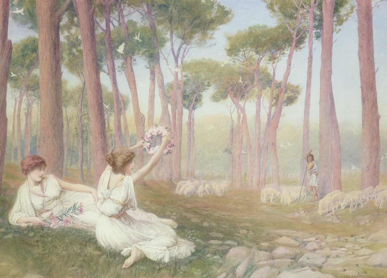 Afrodite tilbyr Helen til Paris, 1905 av Henry Ryland