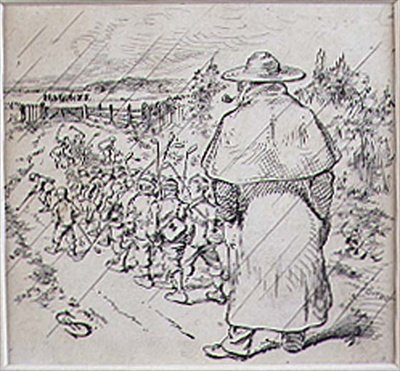 The School Boy Golfers in the Rain, illustrasjon fra 